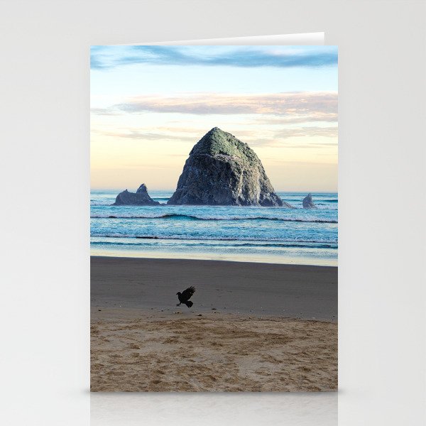 Oregon Coast | Haystack Rock and Baach Collage Stationery Cards