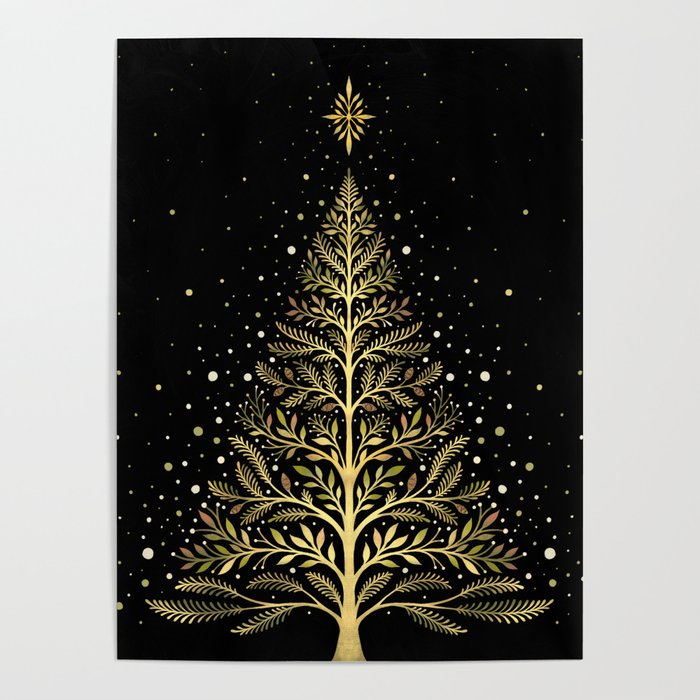 Christmas Night Tree-Glowing Poster