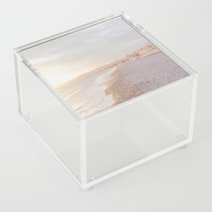 Nice (France) shoreline at sunset Acrylic Box
