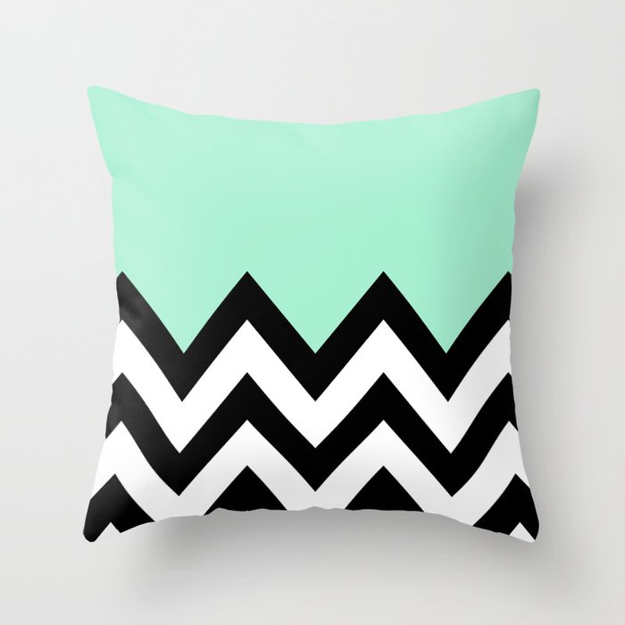 Mint color throw sale pillows