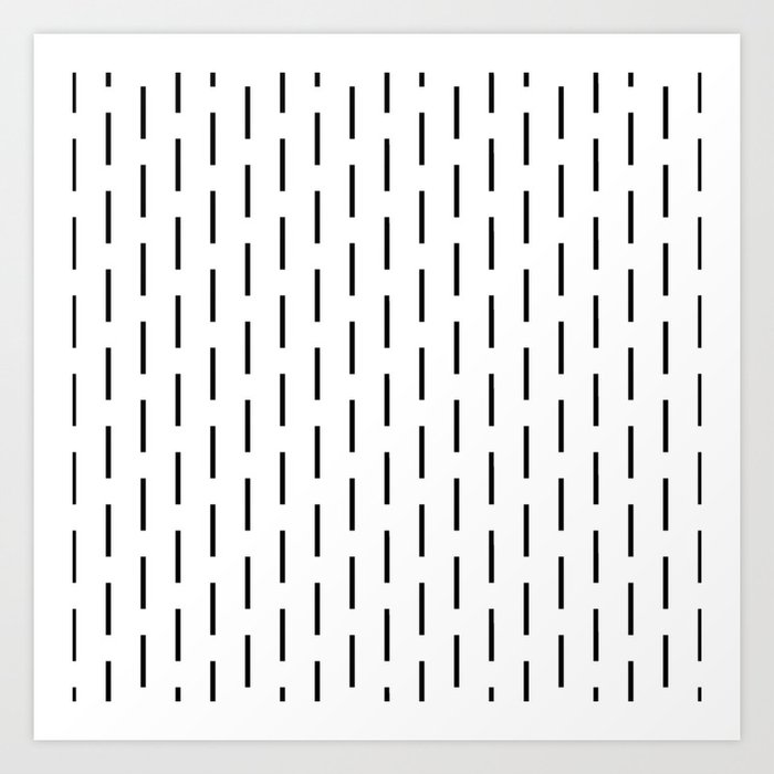 Discontinuous thin lines white Art Print