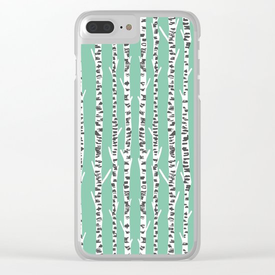 Birch Tree northwest minimal forest woodland nature pattern by andrea lauren Clear iPhone Case