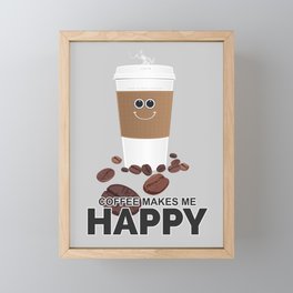Coffee Makes Me Happy Framed Mini Art Print