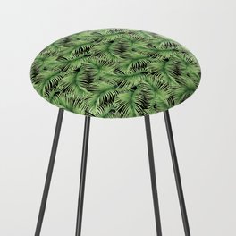 Watercolor Tropical Jungle Palm Leaves Counter Stool