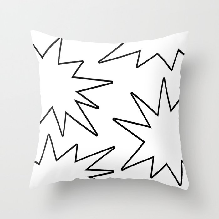 Abstract geometric pattern - black and white Throw Pillow