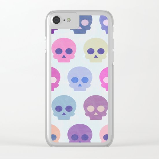 Colorful Skull Cute Pattern III Clear iPhone Case