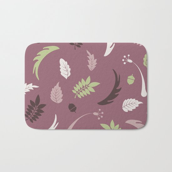 COLORED LEAVES P (abstract pattern) Bath Mat