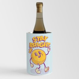 Sun's Advice | Stay Bright | Positive Vibes | Mid-Century Retro Old Cartoon Wine Chiller