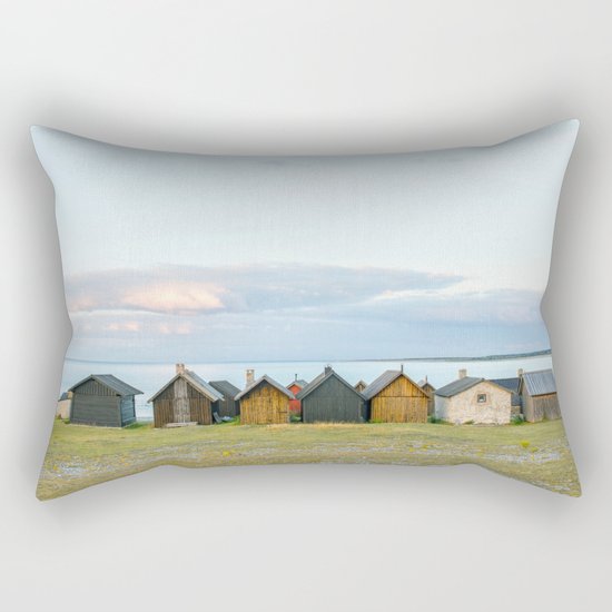 Fishing huts hutte 7 Rectangular Pillow