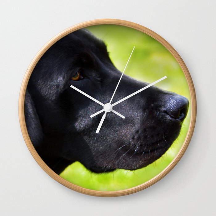 Black  Labrador Wall Clock