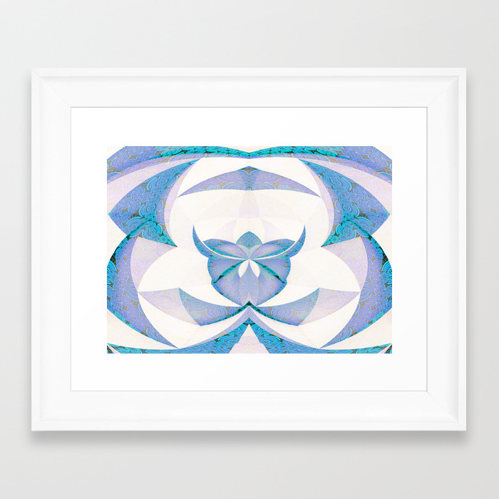 Origami Orchid Blue And White Framed Art Print By Carlieamberpartridge Society6