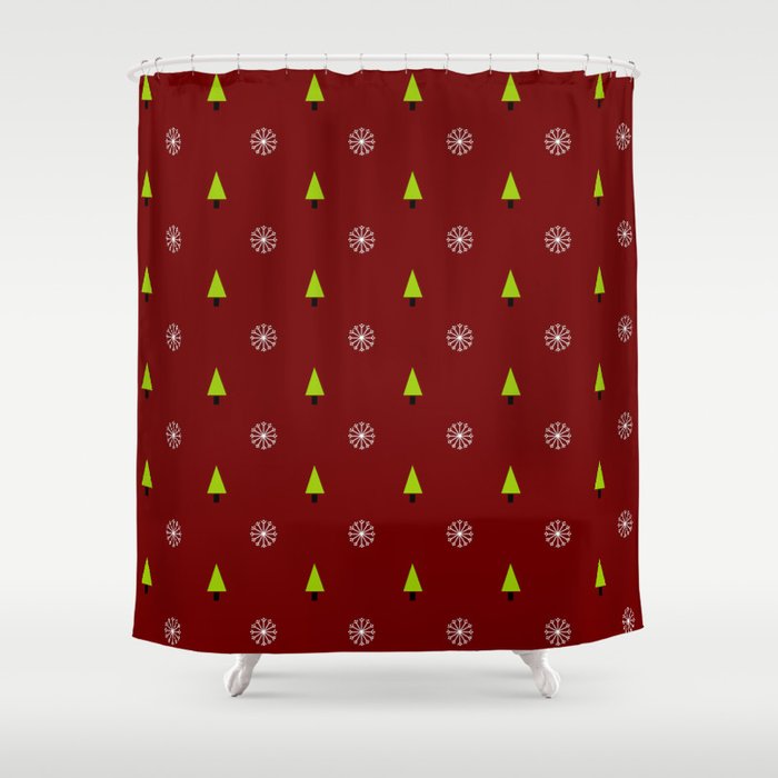 Christmas tree and snowflake 2 Shower Curtain