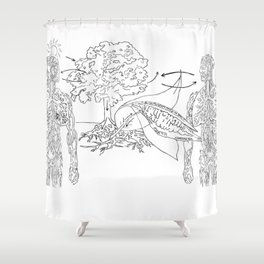 Air - Black and White Shower Curtain