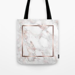 Luxury Rose-gold Faux Marble Tote Bag