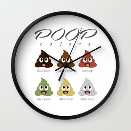 Poop colors- types of different types of faecal matter Wall Clock