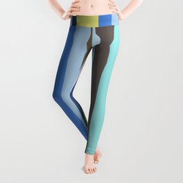 midnight blue and light blue colored stripes Leggings