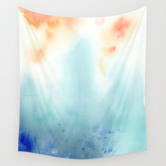 Mineral Wash Abstract Watercolor Wall Tapestry