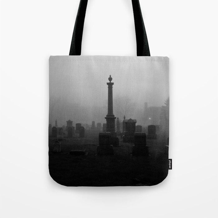 Cemetery (Black and White) Tote Bag