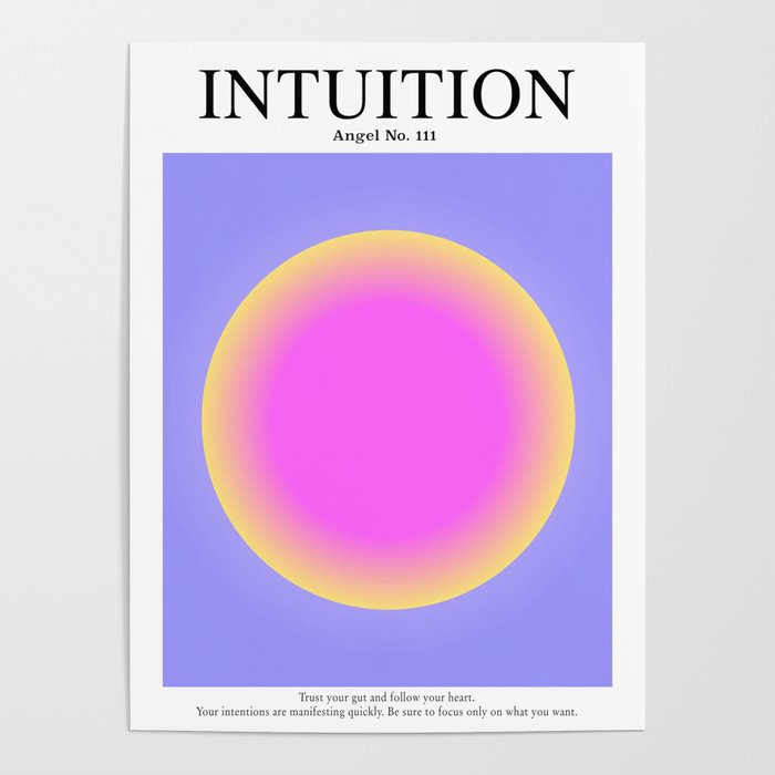 Gradient Angel Numbers: Angel Number 111 - Intuition (Purple & Pink) Poster