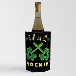 Guitar Sham Rocking Shamrock Saint Patrick's Day Wine Chiller