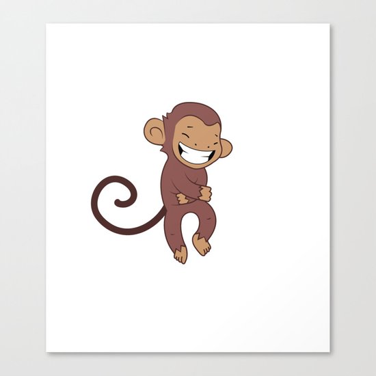 Laughing monkey Canvas Print