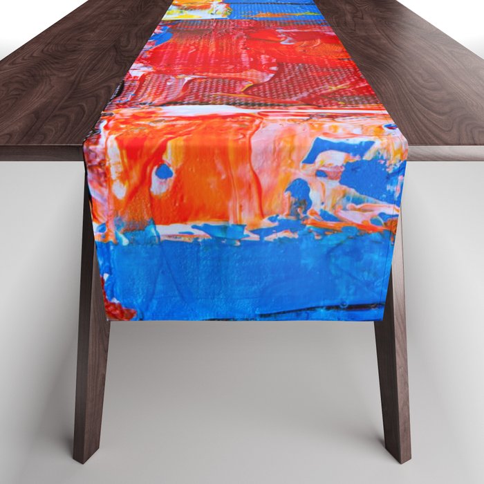 Mid Century Abstract Painting Table Runner