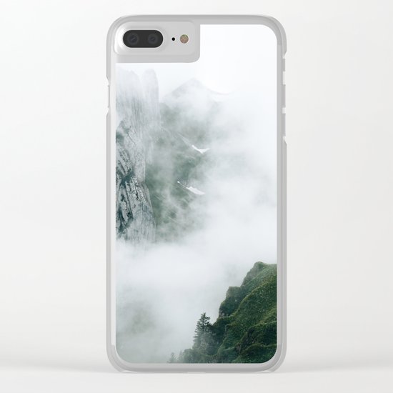 Mountain Range in the Fog Clear iPhone Case