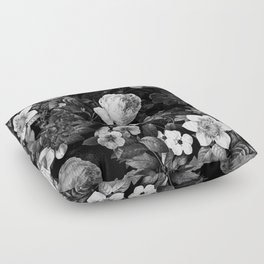 Black and White Garden Floor Pillow