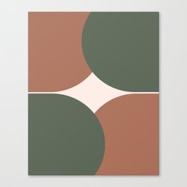 Terracotta Brown and Green Arches Canvas Print