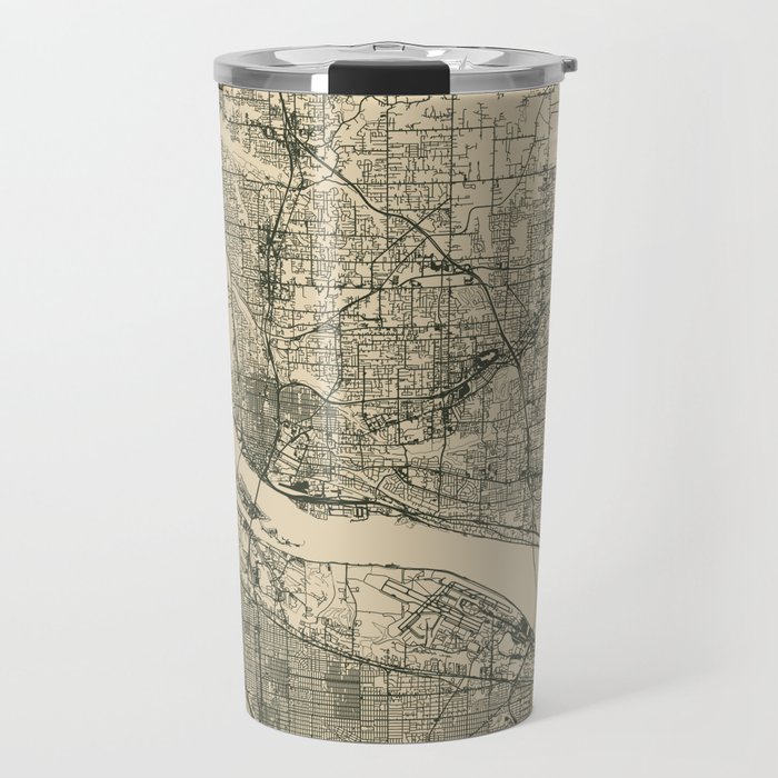 Vancouver WA, USA Vintage City Map Travel Mug