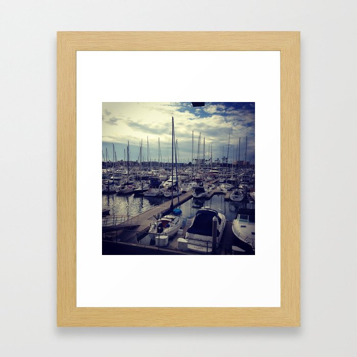 boats in the harbor Framed Art Print