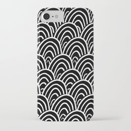 Abstract Scales (White on Black) iPhone Case