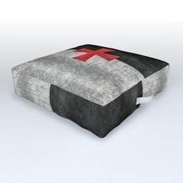 Knights Templar Symbol in grungy textures Outdoor Floor Cushion