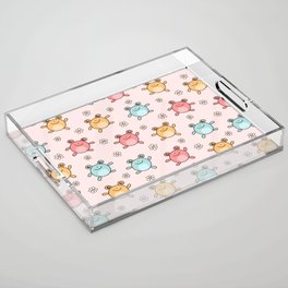 Cute Happy Jumping Frogs, Fun Frog Pattern for Kids Acrylic Tray