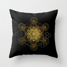Sacred Geometry Metatrons Cube  Throw Pillow