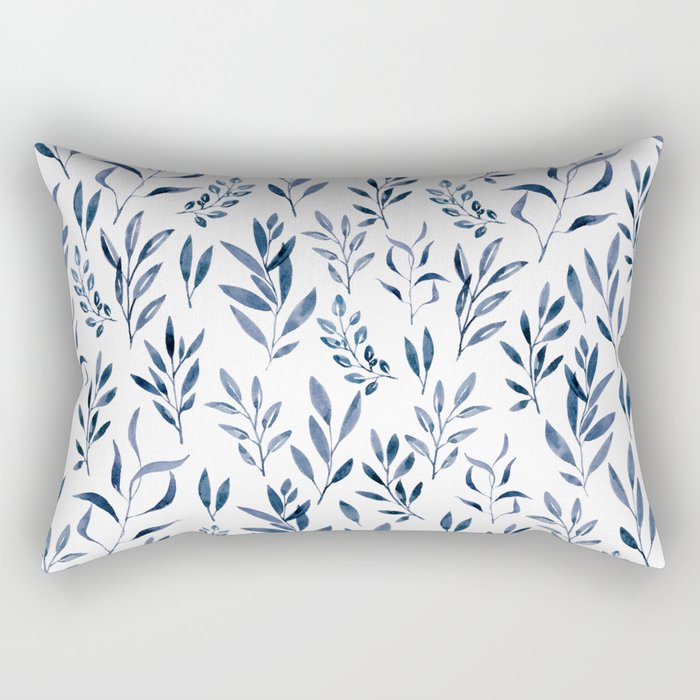 Eucalyptus - Watercolor Blue Leaves  Rectangular Pillow
