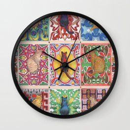 Cat Tiles Wall Clock