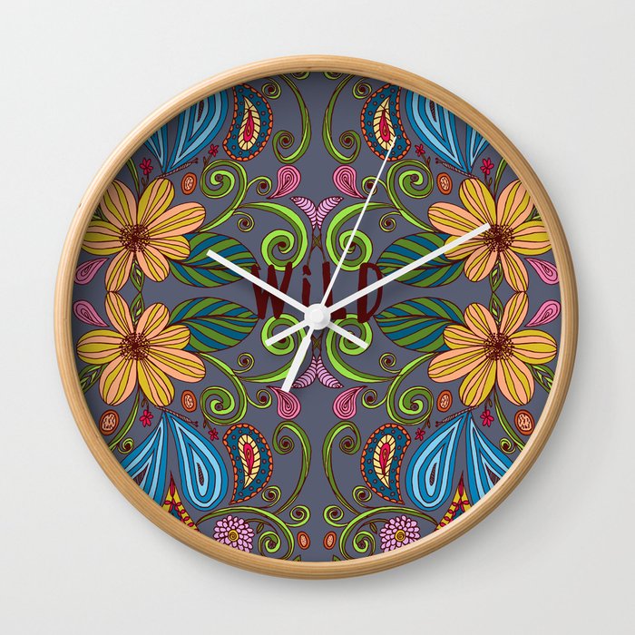Bohemian Floral Wall Clock