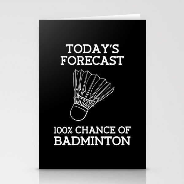 Todays Forecast Badminton Federball Stationery Cards