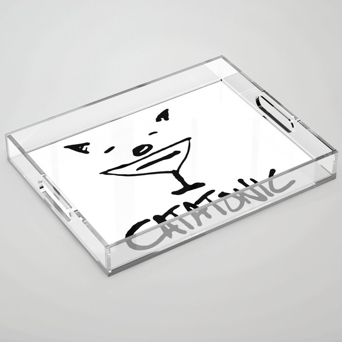 Catatonic - Funny Cat Meme Acrylic Tray