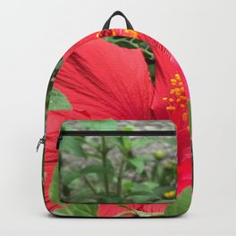 COURAGE Backpack | Hibiscus, Photo, Digital, Photogarphy, Red, Flower 