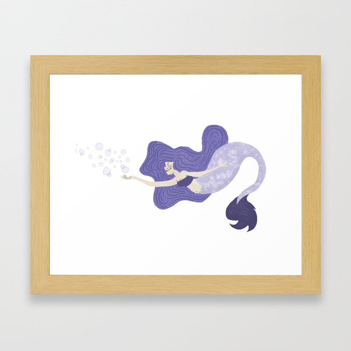 Purple Mermaid Framed Art Print