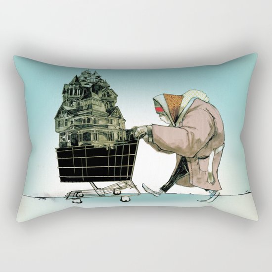 Glue Network Print Series "Homelessness" Rectangular Pillow