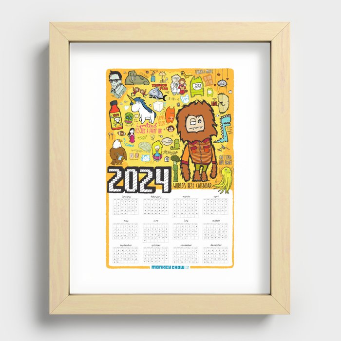 2024 Monkey Chow Calendar Recessed Framed Print