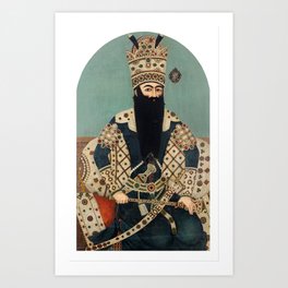 Mihr 'Ali - Portrait of Fath Ali Shah (1816) Art Print | Islamic, Fineart, Portrait, Shah, Persia, Iran, Painting 