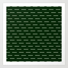 Discontinuous thin lines - green Art Print