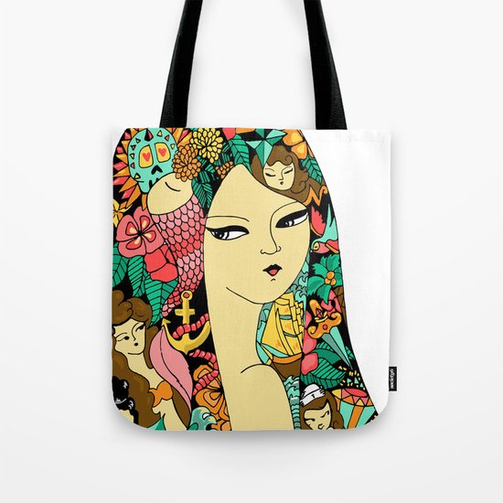 Girl with Tattoo Tote Bag