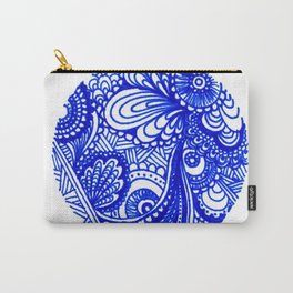 Zentangle in Blue Carry-All Pouch