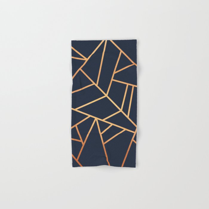 Copper and Midnight Navy Hand & Bath Towel
