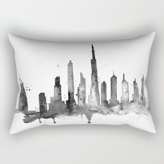 Dubai, black and white art Rectangular Pillow